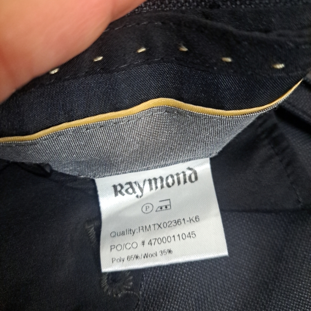 Raymond Men's Dress Pants Office Business Wool Blend Dark Gray Size 34 - Picture 6 of 16